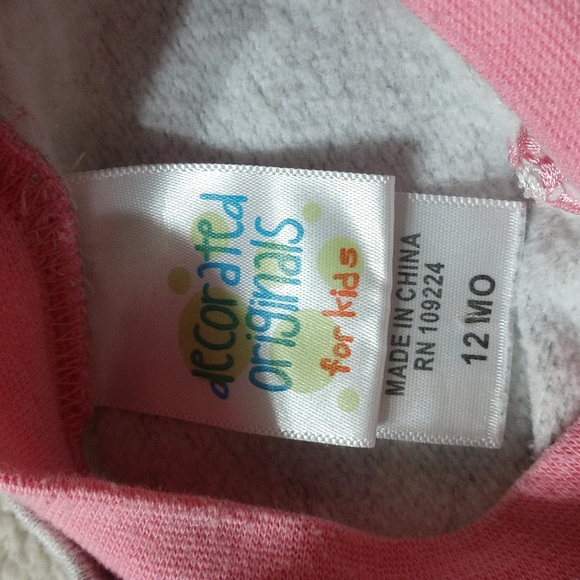 2/$15 Bunny Baby Girl Sweatshirt Size 12 Months - Picture 6 of 6